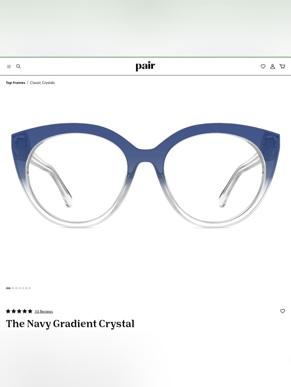 Pair Eyewear Zuri Style Magnetic Topper "The Navy Gradient Crystal"